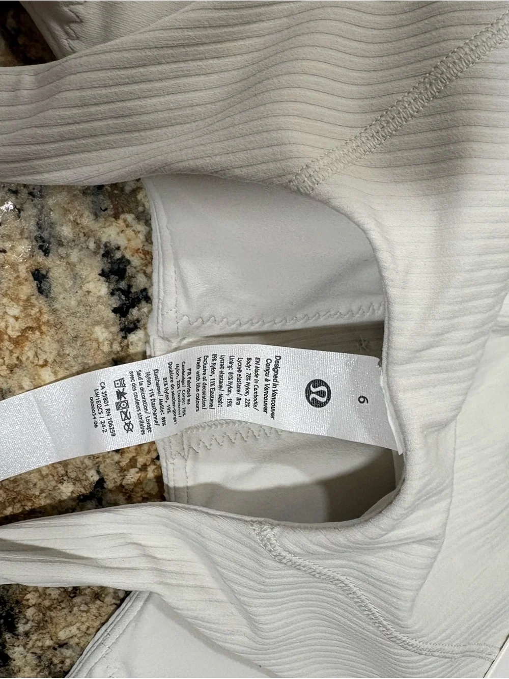 lululemon athletica White Ribbed Scoop Neck Bodysuit